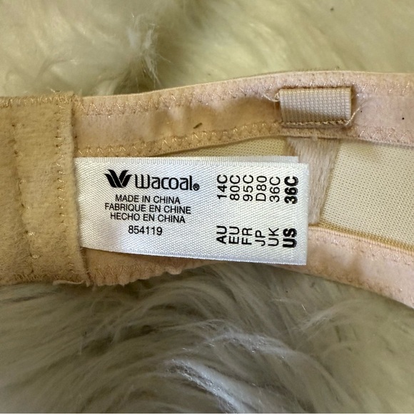 Wacoal Strapless Bra 854119 Nude Seamless Underwire Size 36C - Picture 3 of 4